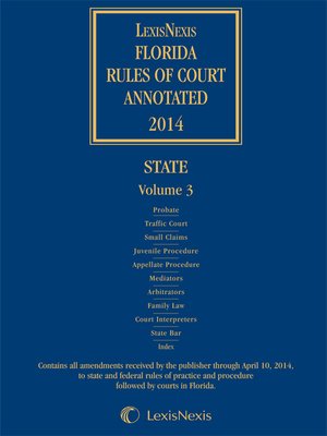 cover image of Florida Rules of Court Annotated